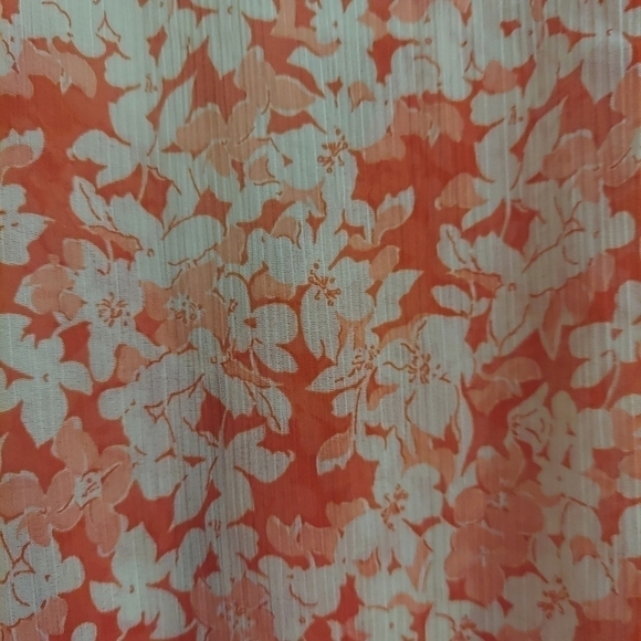 ZARA Orange Floral Drop Waist Ruffle Lightweight Boho Dress - Picture 12 of 14